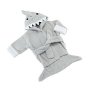 Baby Aspen Hooded Shark Robe,"Let The Fin Begin", Ultra Soft Gray Cotton Terry Toddler/Baby Boy Towel