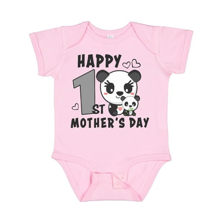 

Inktastic Happy First Mothers Day with Panda Bears Gift Baby Boy or Baby Girl Bodysuit