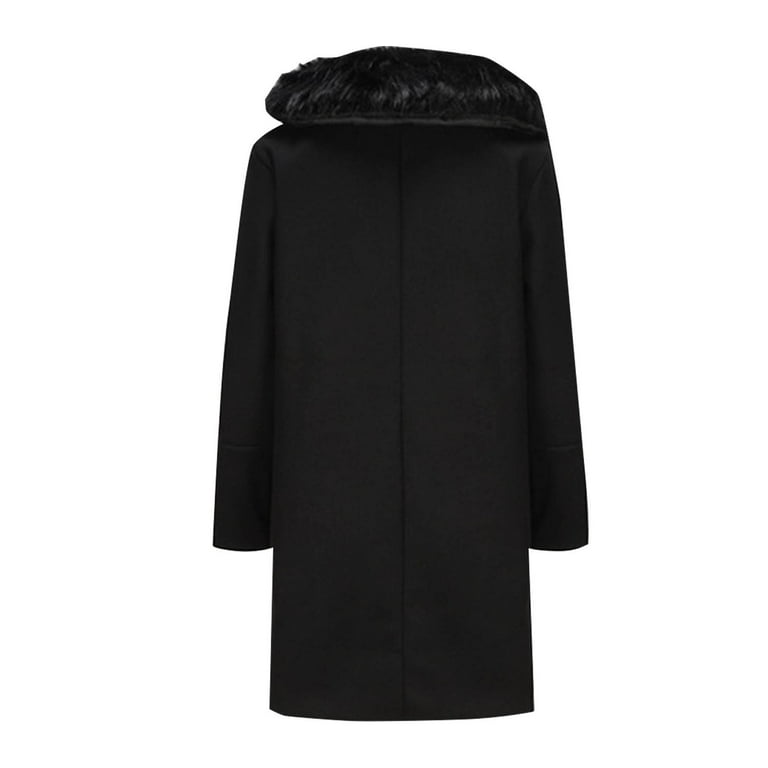 JUUYY Men's Wool Blend Double Breasted Overcoat Winter Slim Fit