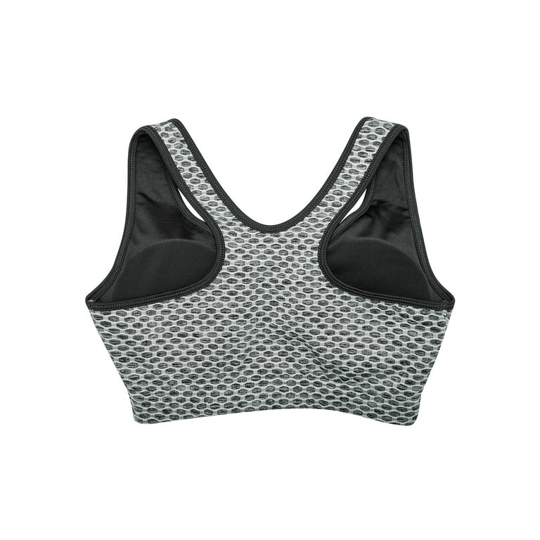 FOCUSSEXY Women's Sports Bra Wireless Post Surgery Bra Zip Front with  Removable Pads Tank Top Bra Yoga Bra for Workout Fitness 