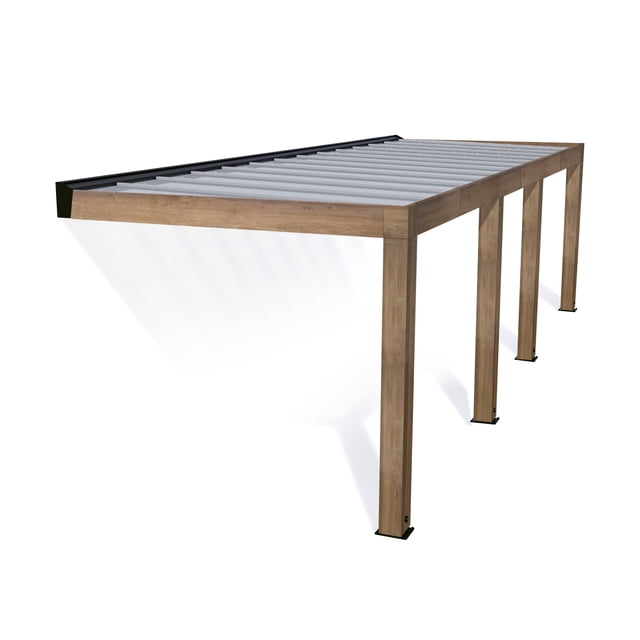 Canopia by Palram Helsinki 10 ft. x 28 ft. Patio Cover Kit - Cedar Wood