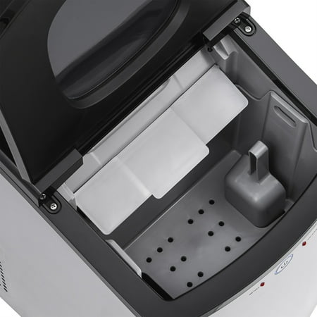 NewAir - 40 lb Portable Ice Maker with Nugget Ice Production - Stainless steel