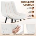 thumbnail image 3 of COOLHUT 28 Inch Dining Chairs Set of 3, Modern Kitchen & Dining Room Chairs, Upholstered Faux Leather Dining Chair, Armless Dinner Side Chairs with Sturdy Metal Legs, White, 3 of 8