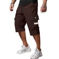thumbnail image 2 of ADSSDQ Cargo Shorts for Men Stretch Waist Below The Knee Long Shorts Relaxed Fit Hiking Capri Short Mulit Pockets Coffee 3XL Sweat Shorts, 2 of 4