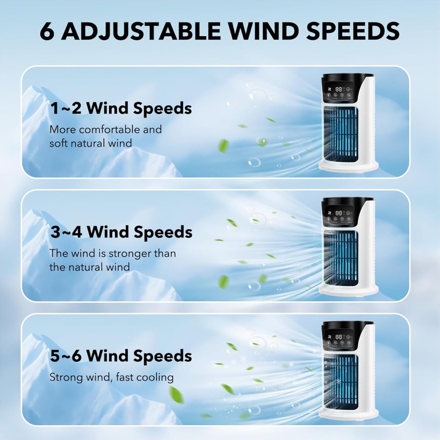 HAOTUTOYS Portable Air Conditioner Humidifier Atmosphere Light Fan USB Cooler Air Conditioner, 3 In 1 Function, Office Household Essential Cooler USB Portable Air Conditioner USB Fan