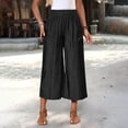 thumbnail image 7 of FAHXNVB Womens Cargo Capri Pants Elastic Waist Casual Wide Leg Pants with Pockets Summer Lightweight Pants Bottoms, 7 of 7