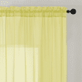 thumbnail image 5 of MKHILL 24 Inch Short Sheer Curtains 2 Panels, Light Filtering Voile Drapes for RV Camper Laundry Over Sink, Rod Pocket Small Window Panels, Each 42" W x 24" L, Lemon Yellow, 5 of 9