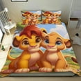 thumbnail image 1 of Rey León, Simba Conjunto de sábanas temático, trío de piezas, cómodo y amigable con la piel, diseño único, regalo de decoración para el hogar para familiares, amigos y fans,173cm *218cm, 1 of 6