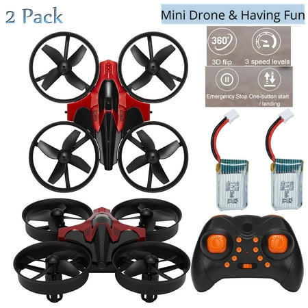 Mini Drone, Remote Control Nano Quadcopter Toy,3D Flips & Rolls Pocket Drone for Kids Adults - RC Aircraft Mini Drone for Beginners Altitude Hold Headless Safe & Stable Flight 2PCS