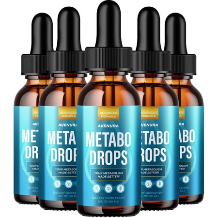 Metabo Drops Liquid Drops – Metabo Natural Blend Healthy Organic Support, 5 Pack, 5 Month Supply