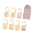 thumbnail image 4 of Divisores de armario para bebé, 7 piezas, divisores de ropa colgantes, colgador de tamaño de ropa de bebé de madera, organizador para uso diario,, 4 of 9