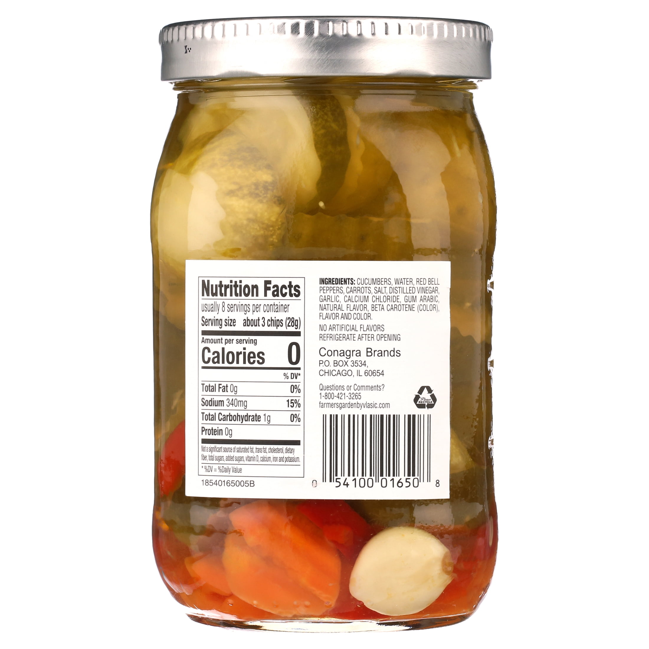 Vlasic Farmers Garden Zesty Garlic Chips Pickles 26 fl oz
