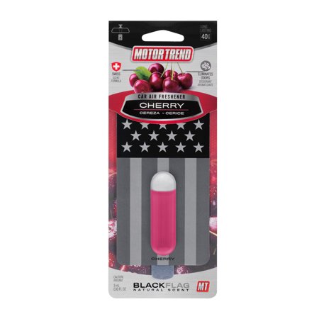 Motor Trend Black Flag Car Air Freshener  Cherry Scent – Long Lasting Odor Eliminator with Swiss Formula  Super Strength for Auto  Truck  Van and SUV