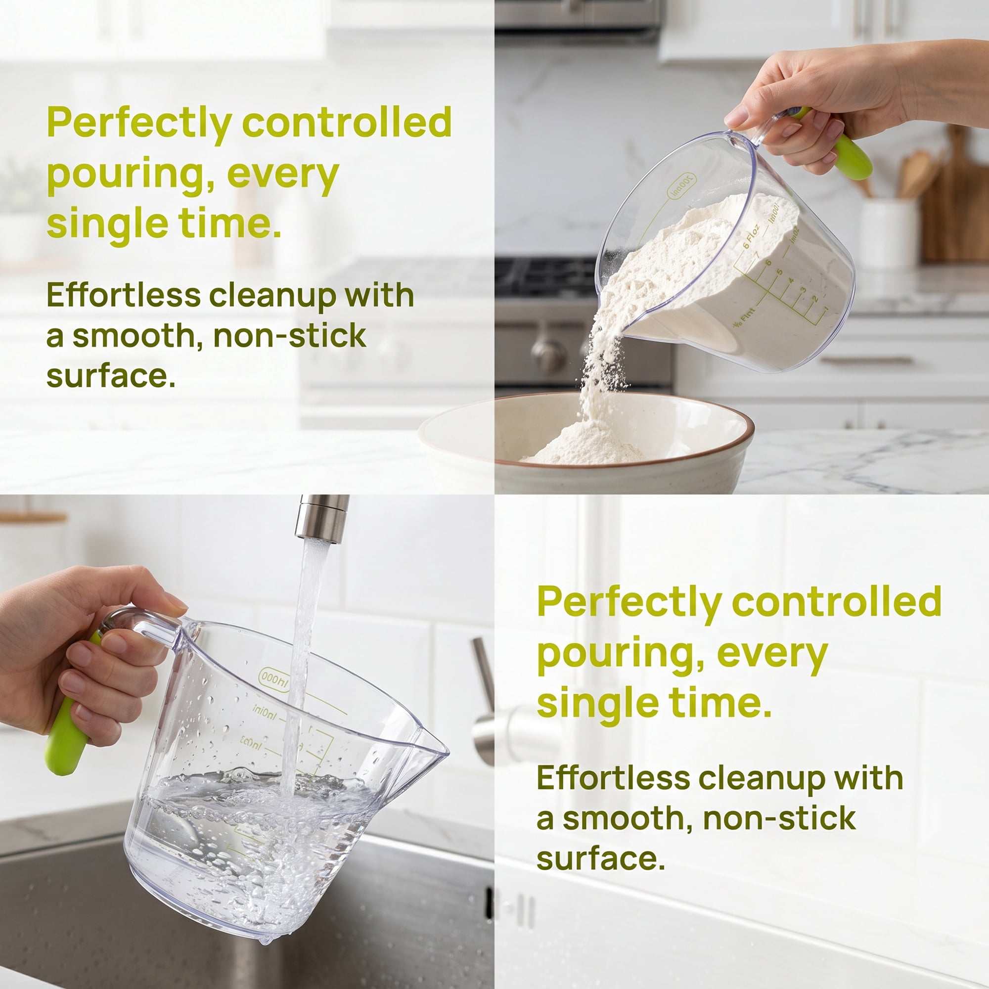 Unique Bargains Measuring Cup PS Material for Wet Ingredients Green 200ml