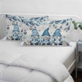 thumbnail image 3 of Blue Gnomes Christmas Pillow Covers, Linen Long Throw Pillow Case, Xmas Ball Snowflake Gifts Botanical Winter Holiday Pillow Protector Decorative Cushion Cover for Living Room/Bedroom 20" x 30", 3 of 8