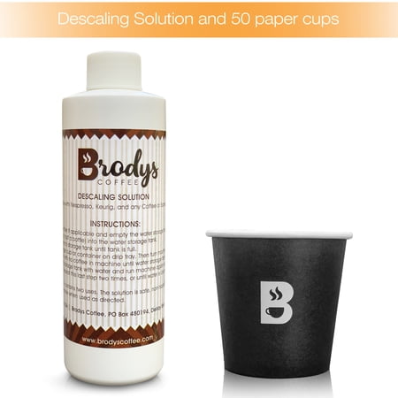 Nespresso Espresso Disposable Paper Cups (50 Count 6oz) and Descaling Solution
