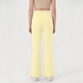 thumbnail image 3 of VV AVEORS Girls Flare Leggings School Uniform Pants For Teen Girls Bell Bottoms Ruffle Trim Bootcut Pant Yellow 160, 3 of 6