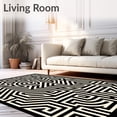 thumbnail image 2 of ODIKA 3x5 Machine Washable Non-Slip Area Rug, Geometric High Traffic Rug with Pad, Black, 664256, 2 of 8