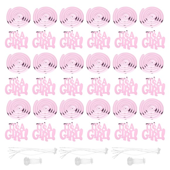 Yazoeia Whirls Party Decoration Bright Colors Hook Design Baby Shower Ceiling Decoration for Home Window Doorway Decor Pink AR-310-33656