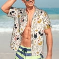 thumbnail image 5 of Lsque Cartoon Chickens pattern Hawaiian Shirt for Men, Unisex Summer Beach Casual Short Sleeve Button Down Shirts-3X-Large, 5 of 9