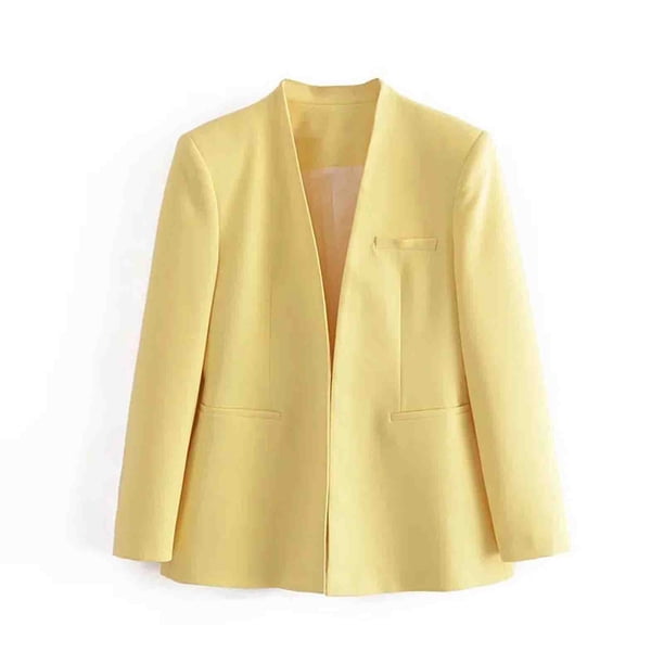 Blazer de mujer de moda casual de color sólido de manga larga Blazer de mujer abrigo