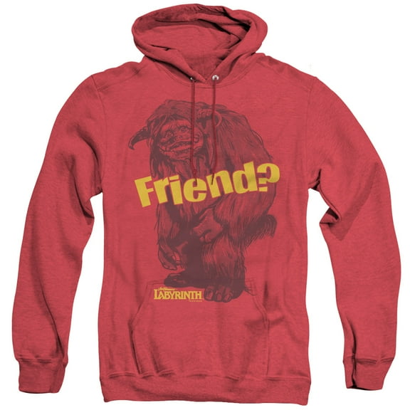 Labyrinth Ludo Friend Adult Heather Hoodie Sweatshirt Red