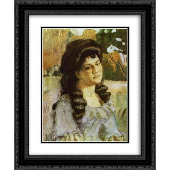 Victor Borisov Musatov 2x Matted 20x24 Black Ornate Framed Art Print 'Portrait of a Lady'