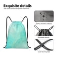 thumbnail image 3 of Kdxio Cyan Mint Marble Print Drawstring Backpack Bag,Waterproof Draw String Back Sack, Gym Drawstring Bags Swim Bag For Unisex, 3 of 5