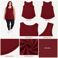 thumbnail image 3 of Afelkas Women's Plus Size Tank Tops Scoop Neck Sleeveless Stretch Tunic Shirts Wide Strap Basic Casual Undershirt for Everyday Wear Wine,XXXL, 3 of 7