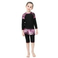 thumbnail image 4 of YTDSCS Kids Swimsuits Set for Girls 3Pcs Swimwear Pant Set Teen Printing Swim Suits Long Sleeve Ruffle Bikin Little Big Girls Bathing Suit with Hat,Size 2-14Years, 4 of 8