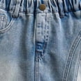 thumbnail image 4 of Landzoo Girls Shorts Solid Color Elastic Waist A-Line Summer Cozy Soft Girls Denim Skort Shorts Size 6-7 Years Blue, 4 of 8