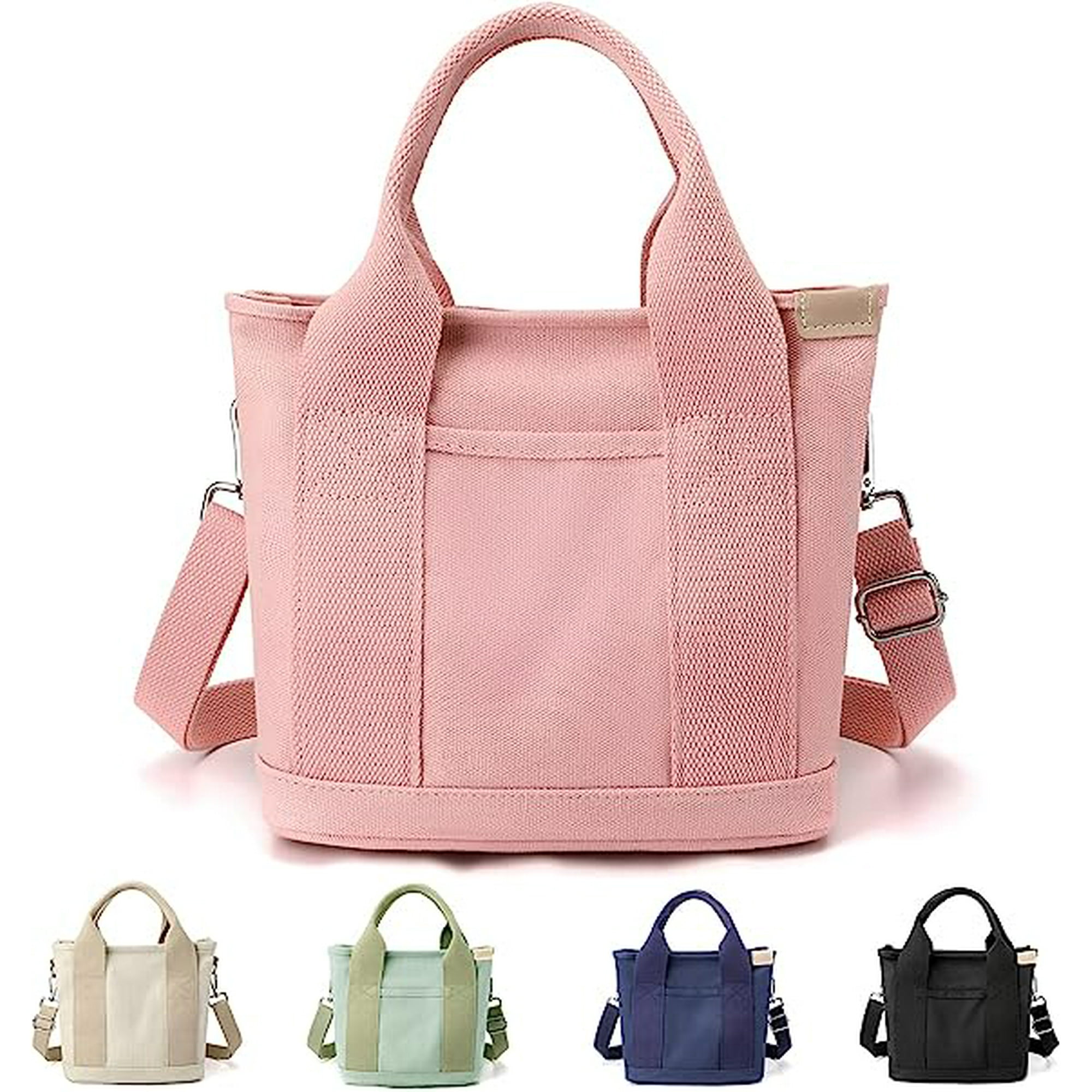 Cpdd Small Tote Bag For Women Mini Canvas Crossbody Tote Bag With Zipper Stylish Satchel Shoulder Bag Hobo Handbag