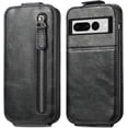 thumbnail image 3 of Zipper Wallet Case for Google Pixel 7 Pro with Card Holder Slot, PU Leather Adjustable Kickstand Flip Handbag Phone Cover for Google Pixel 7 Pro SDLL Black, 3 of 14