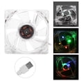 thumbnail image 1 of Ventilador de Enfriamiento de CPU LED, Ventilador de Enfriamiento de Luz Colorido Transparente de 10000h Life 5V, 28cfm para Computadora PC, 1 of 7