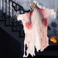 thumbnail image 4 of Esqueleto colgante de Halloween, fantasma, Horror, controlado por voz, decoración de calavera brillante, adorno, diseño de escena de Escape, accesorios, suministro de batería, 4 of 4