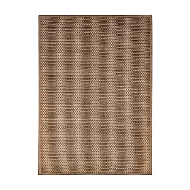 Alfombra para Recamara Simil Yute | Estilo Rústico y Moderno | Fácil Limpieza | Alfombras Para Sala, Recámara, Terraza - Apto para Exterior | Color Cafe | Decoración Hogar