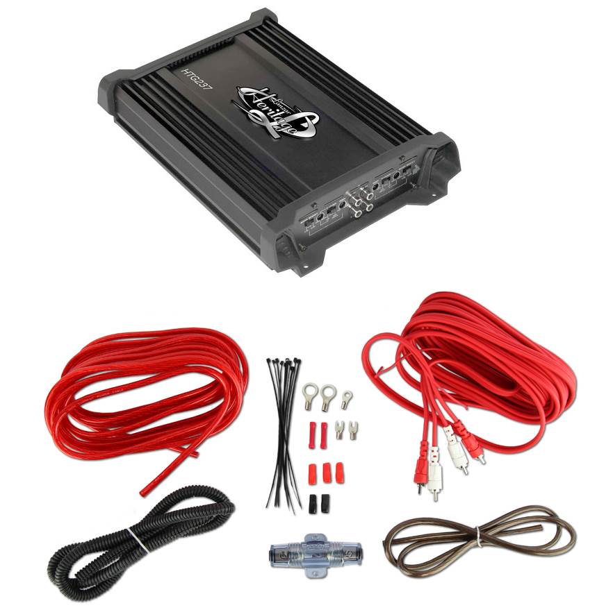 New LANZAR HTG237 1000W 2 Channel Car Audio Power Amplifier + VM 8