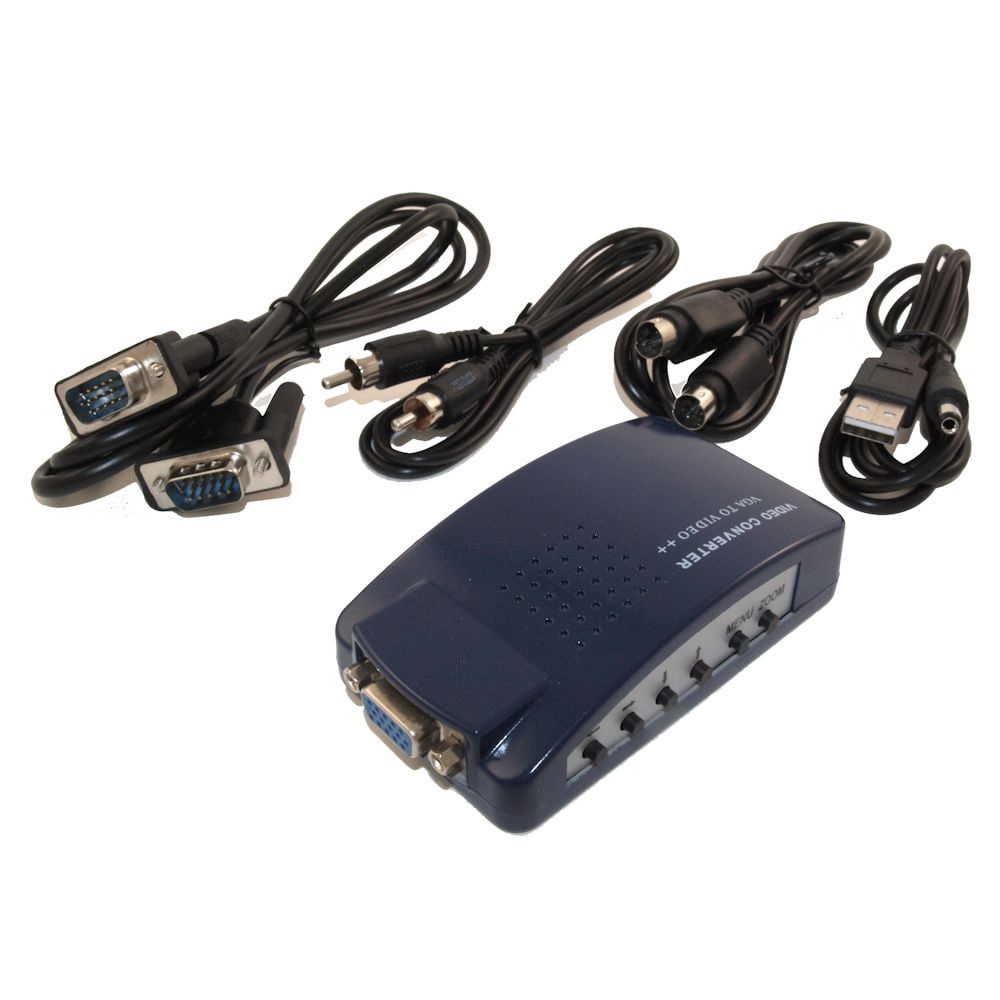 VGA (PC Computer) to RCA Composite Video or SVideo (TV) Converter Kit