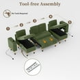 thumbnail image 3 of Akaber Sectional Sleeper Sofa, 4 Seats Modular L Shaped Cloud Couch with Pull Out Sofa Bed, Storage Chaise, USB Charging, Adjustable Backrest, 3 of 9