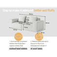 thumbnail image 5 of VelaForm modular sofa can be converted into an oversized sofa bed Free conversion sofa set flexible configuration, soft corduroy cloud velvet fabric two person combination-white, 5 of 7