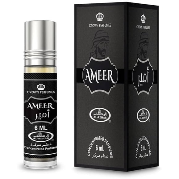 Perfume Al-Rehab Ameer Roll On, aceite esencial, 6 ml, para hombre