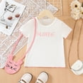thumbnail image 5 of Gibobby Playeras Niñas Niños pequeños bebés niñas primavera verano estampado manga corta cuello camiseta bolsa ropa （Rosa， 3-4 Años), 5 of 5
