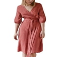 thumbnail image 3 of Robes de Kimono Femmes Lâches et Confortables Couleur Unie avec Peignoir Ceinturé, 3 of 9