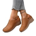 thumbnail image 4 of IEMIEMIEM Women's Closed Toe Sandals with Arch Support Breathable Cut-Out Vamp Orthopedic Shoes Comfortable Slip On Open Back Sandals Summer Casual 2026 Walking Platform Shoes Brown 9 Wide, 4 of 6
