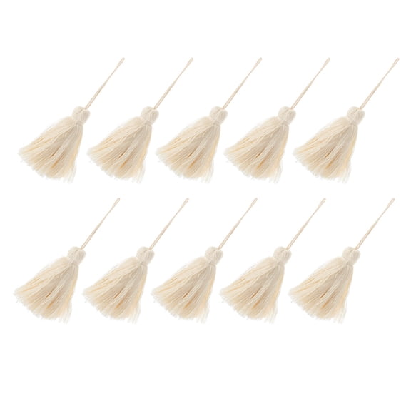 ELAYARD Set of 10 Beige Tassels for Home Decor, Small Pendant Accessories for Crafts and Interior Decoration