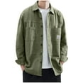 thumbnail image 5 of APEXFWDT Men's Big & Tall Shirt Jacket - Lightweight Cotton Button Front Shirt, Work Jacket for Outdoor & Casual Wear,XXXXXL,Army Green, 5 of 9