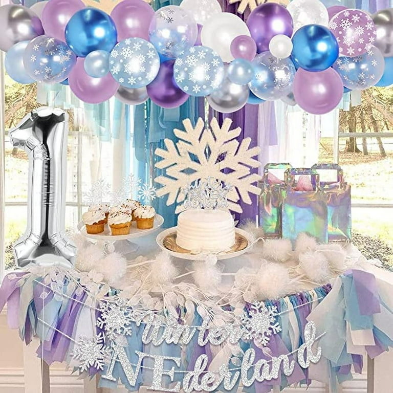 Frozen Theme Snowflake Winter Onederland 1st Birthday Party