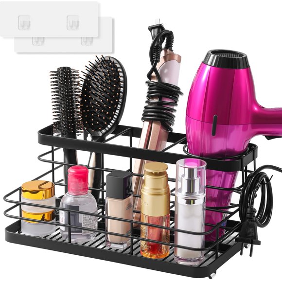 Organizador de herramientas para el cabello VITVITI, de metal, montado en la pared, negro mate
