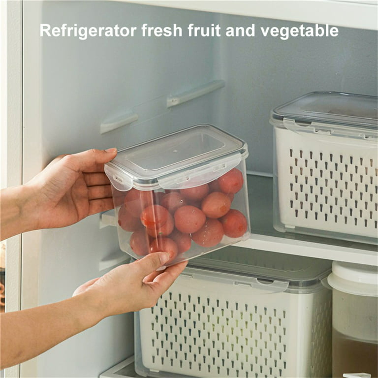 Airtight Fridge Storage Box Solid Construction Plastic Container with Easy Snap Lock for All-Purpose Airtight Food Storage in Various Sizes (1.15l/2l/