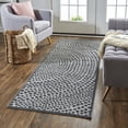 thumbnail image 6 of 8' Gray Silver And Ivory Abstract Stain Resistant Runner Rug, 6 of 7